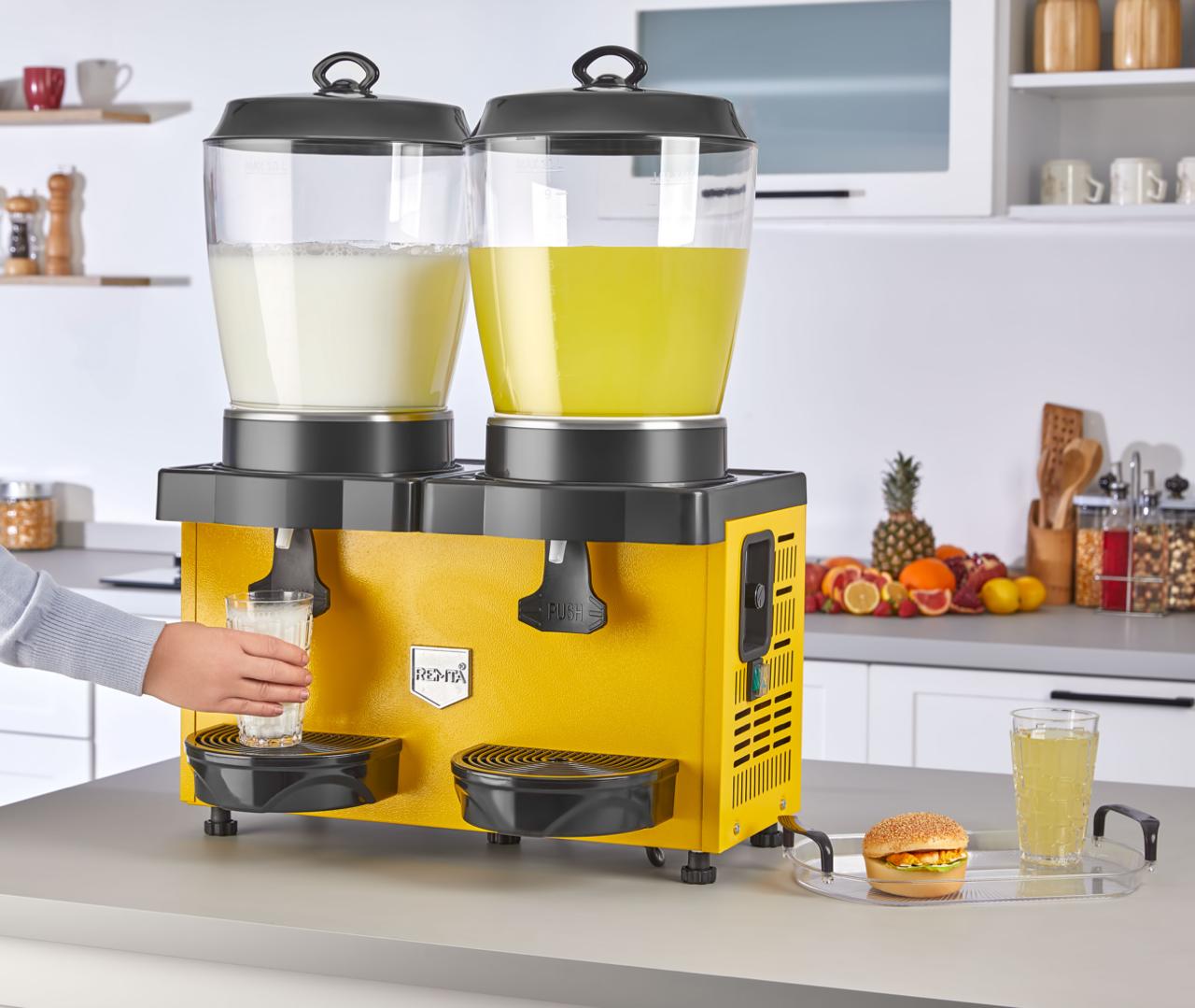 Remta Royal Mini Çiftli Şerbet ve Ayran Soğutucu 11+11 lt Limonata ve Ayran Soğutma Makinesi - ST35