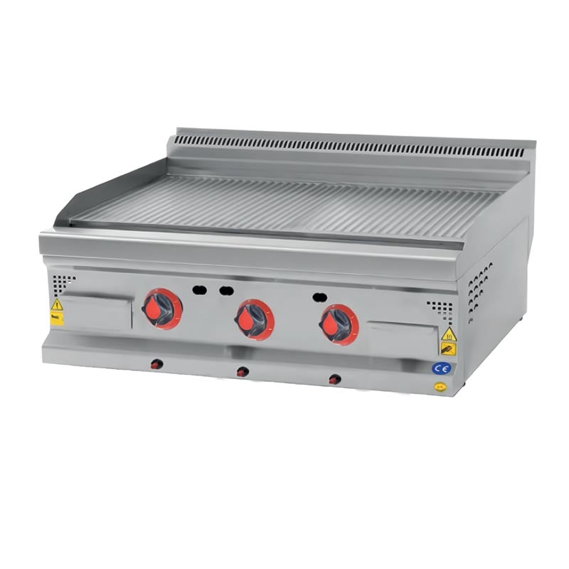 CSA 700 Seri Oluklu Pleyt Izgara Set Üstü Doğalgazlı 120x70 Cm