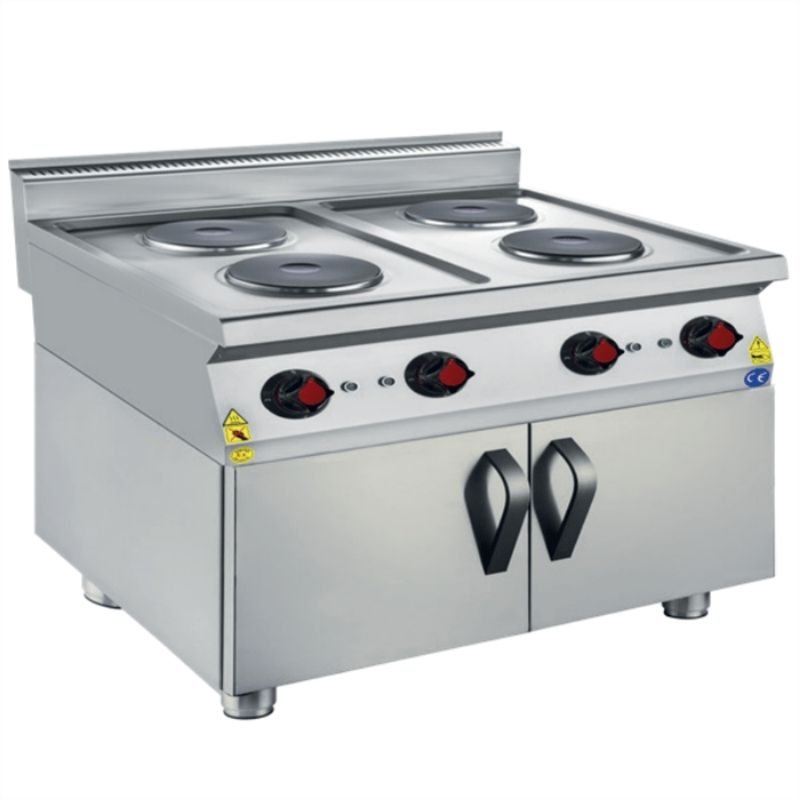 CSA 900 Edge Seri 4 Yuvarlak Pleytli Ocak Dolaplı Elektrikli 80x90 Cm