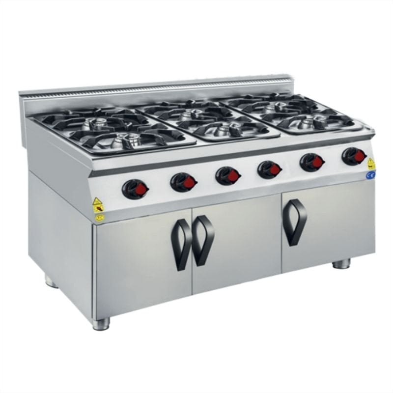CSA 900 Edge Seri 6 Gözlü Ocak Dolaplı Doğalgazlı 120x90 Cm