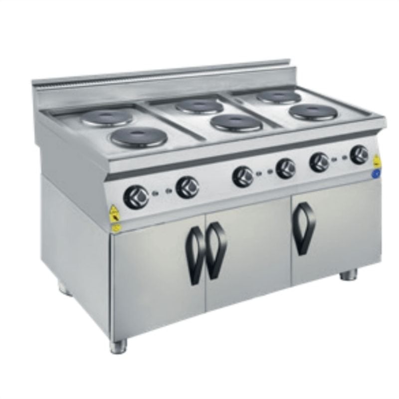 CSA 900 Edge Seri 6 Yuvarlak Pleytli Ocak Dolaplı Elektrikli 120x90 Cm