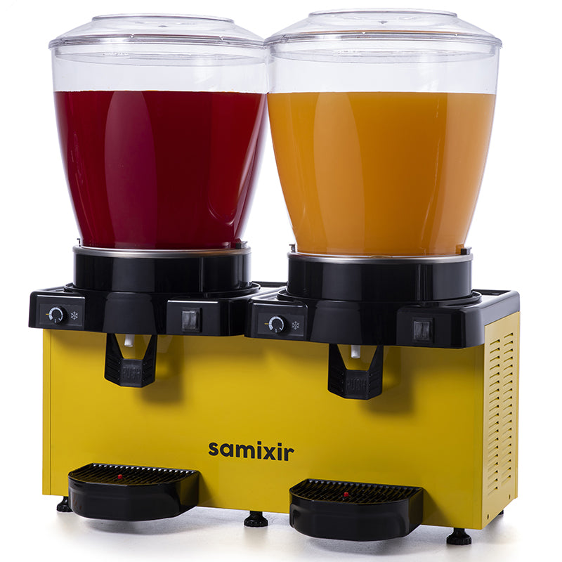 Samixir MM44 Panoramik Twin Soğuk İçecek Dispenseri, 22+22 Lt, Çift Karıştırıcılı, Siyah