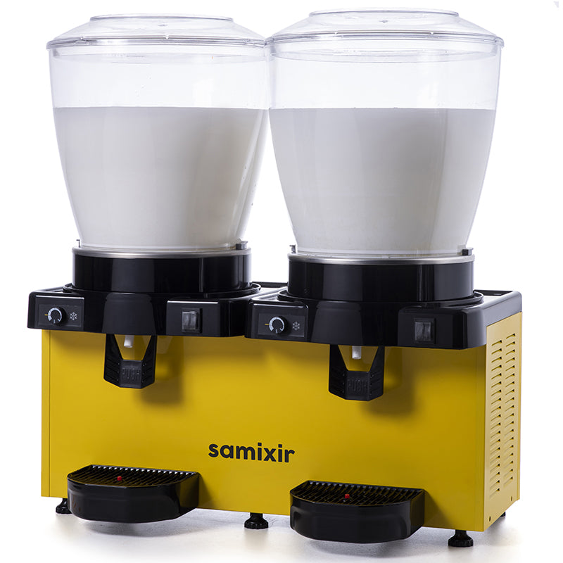 Samixir MM44 Panoramik Twin Soğuk İçecek Dispenseri, 22+22 Lt, Çift Karıştırıcılı, Siyah