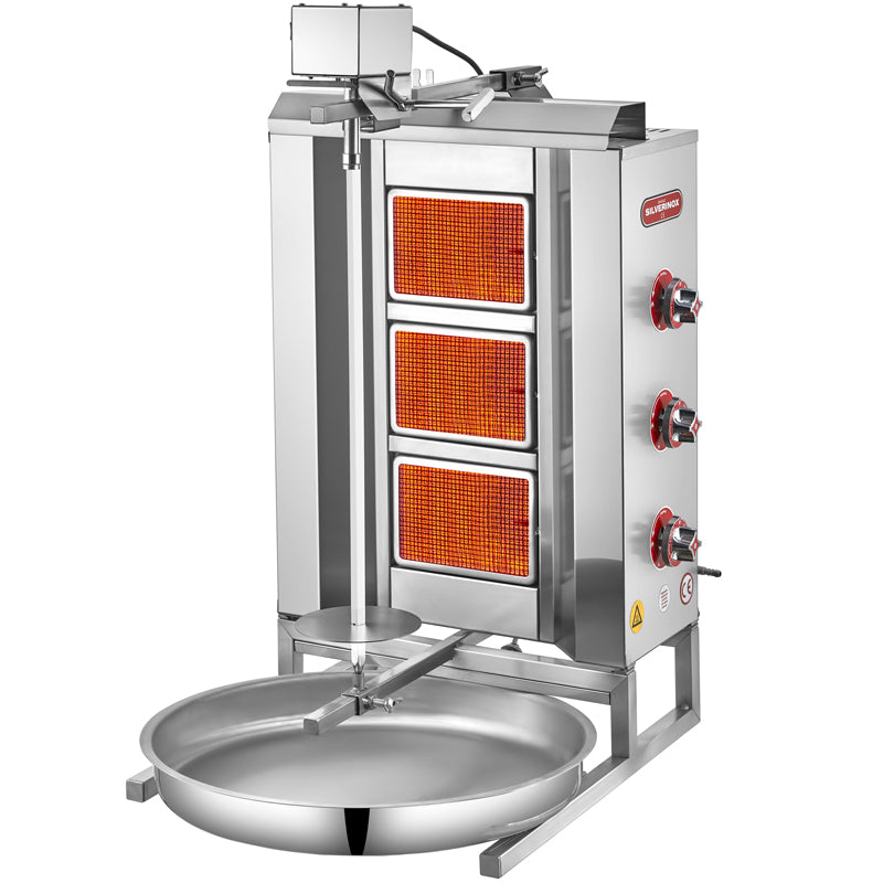 Silverinox 3 Radyanlı Döner Ocağı, Üstten Motorlu, Doğalgazlı