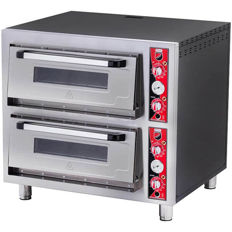 Silver Çift Katlı Elektrikli Pizza Fırını, 12 Pizza Kapasiteli, 92x62 cm
