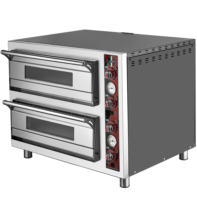 Silver Çift Katlı Elektrikli Pizza Fırını, 8 Pizza Kapasiteli, 62x62 cm