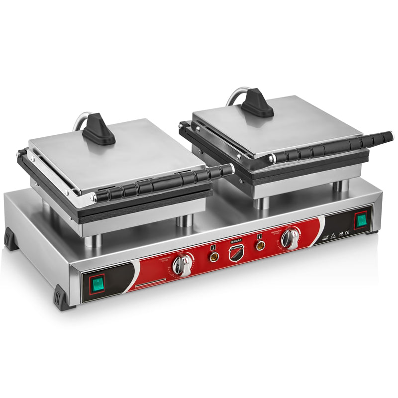 Silver Çiftli Çiçek Waffle Makinesi