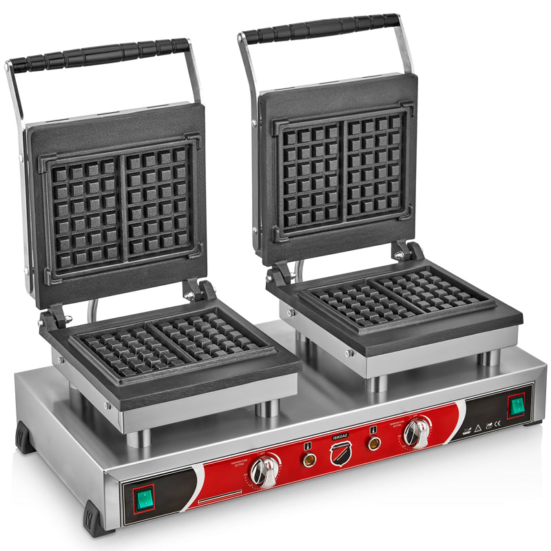 Silver Çiftli Kare Waffle Makinesi