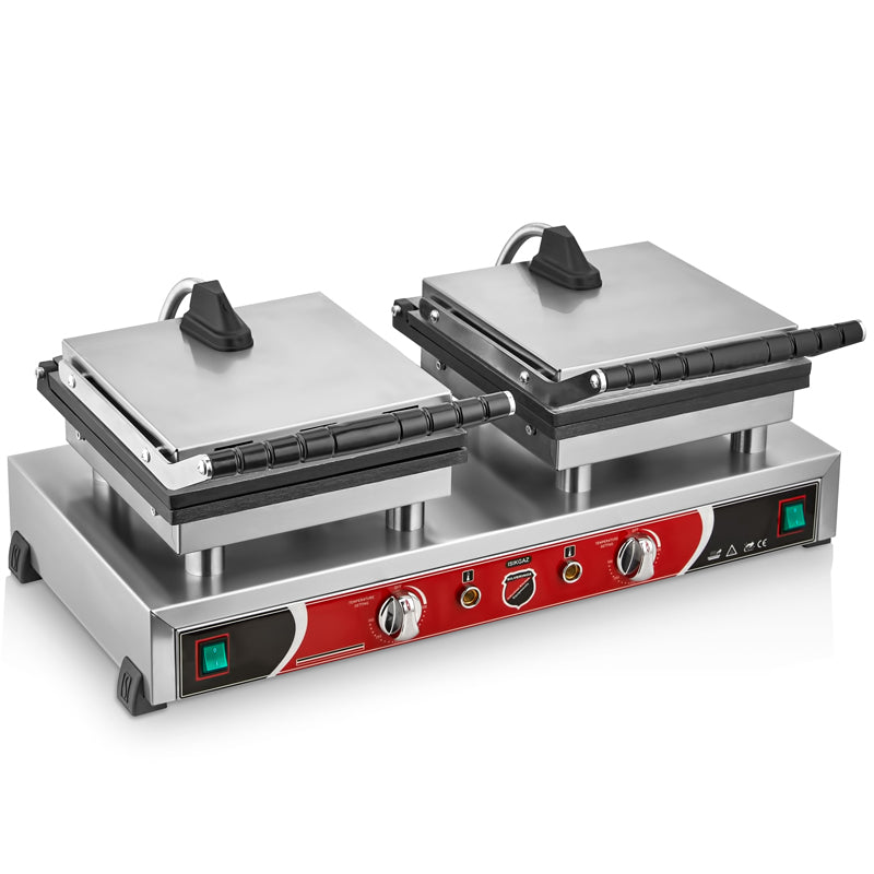 Silver Çiftli Kare Waffle Makinesi