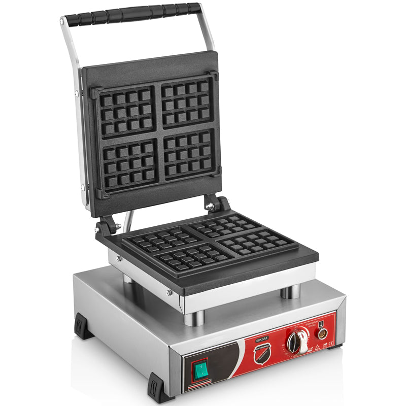 Silver Dörtlü Kare Waffle Makinesi