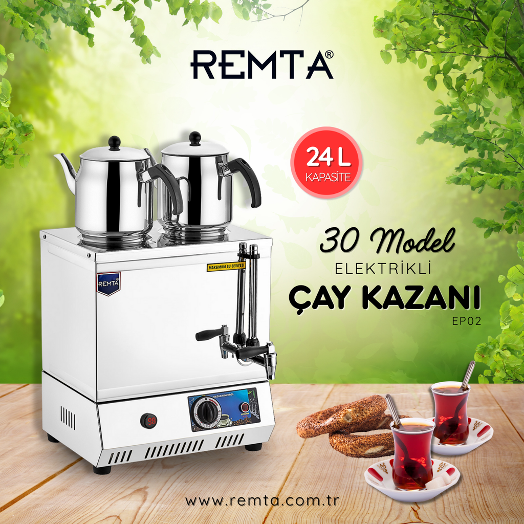 Remta 30 Model Elektrikli Çay Ocağı 24 lt (Pleytsiz) EP02