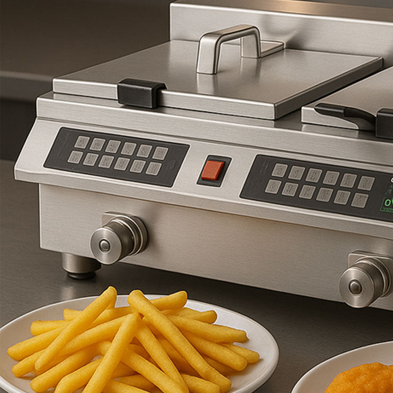 Vosco Çift Hazneli İndüksiyon Fritöz 8 x 2 Lt Stok Kodu (VSC-FRT2C08BB)