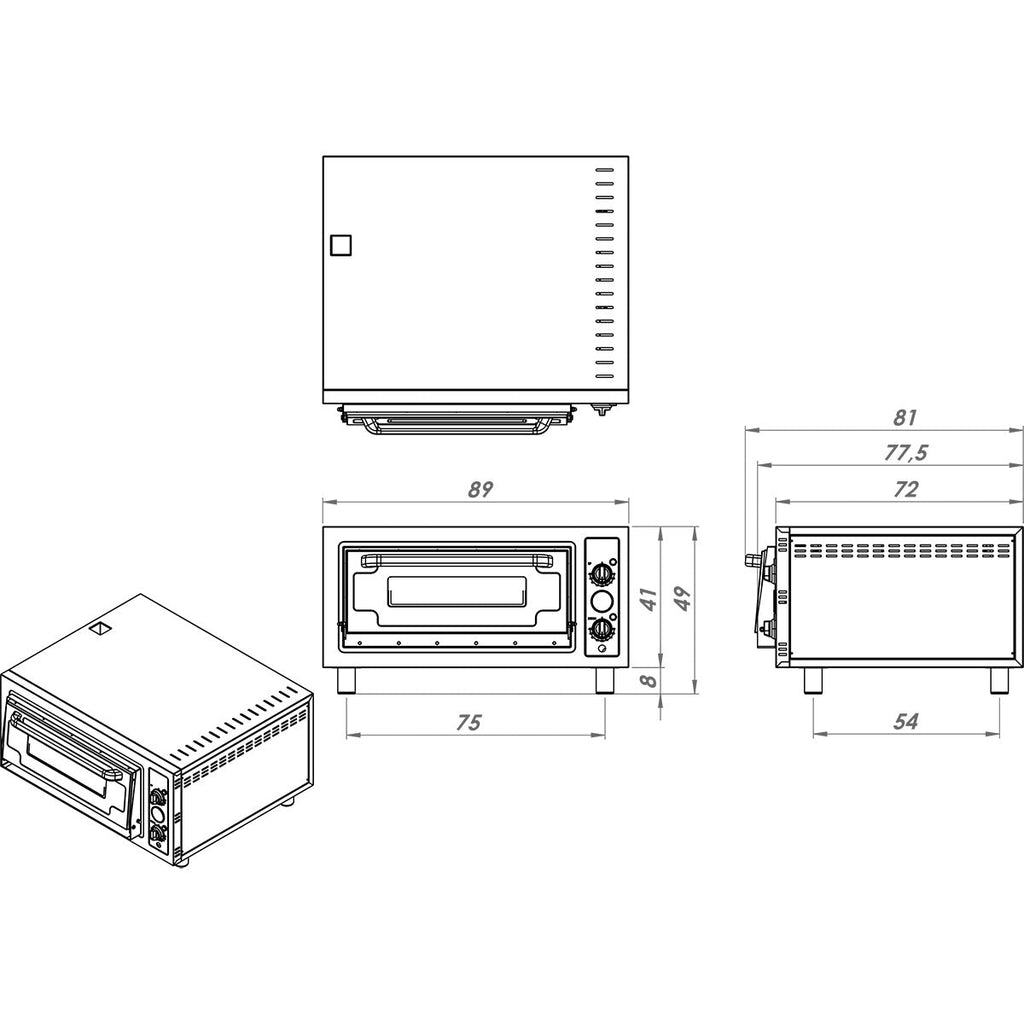 Remta 4'lü Elektrikli Pizza Fırını 62x62 cm - S17