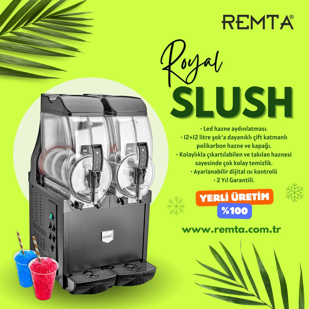 Remta Üçlü Royal Slush (Buzlaş-Karlamaç) Makinası 12+12+12 lt - ST43