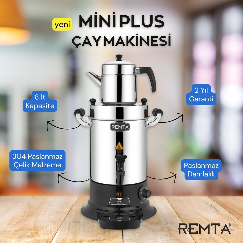 Remta Mini Plus Tek Demlikli Çay Makinesi 8 lt - R29P