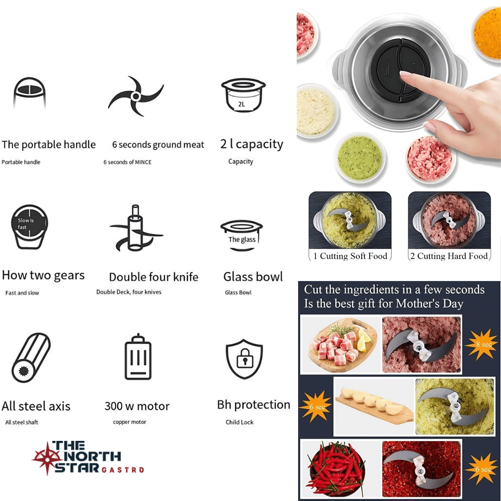 Vosco A14 Sebze Doğrama Et Kıyıcılı 2 Lt  Stok Kodu (VHS-J319)