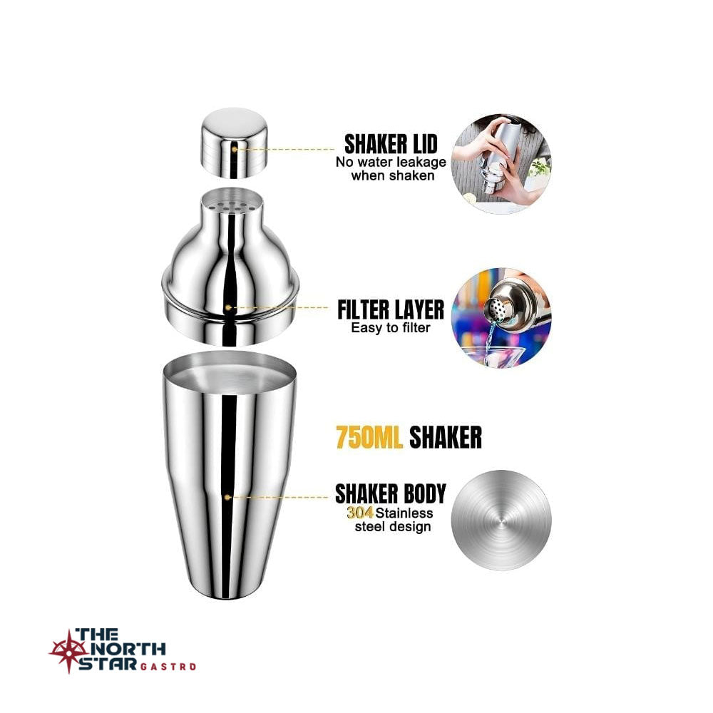 Vosco Kokteyl Shaker 750ml Paslanmaz Çelik Stok Kodu (VSC-1)