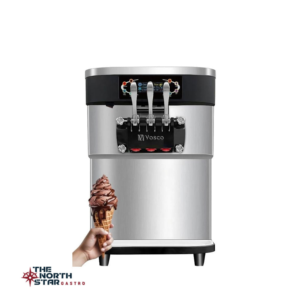 Vosco Pro Soft Dondurma Makinesi Set Üstü (Üç Kollu) Stok Kodu (VSC-32T)