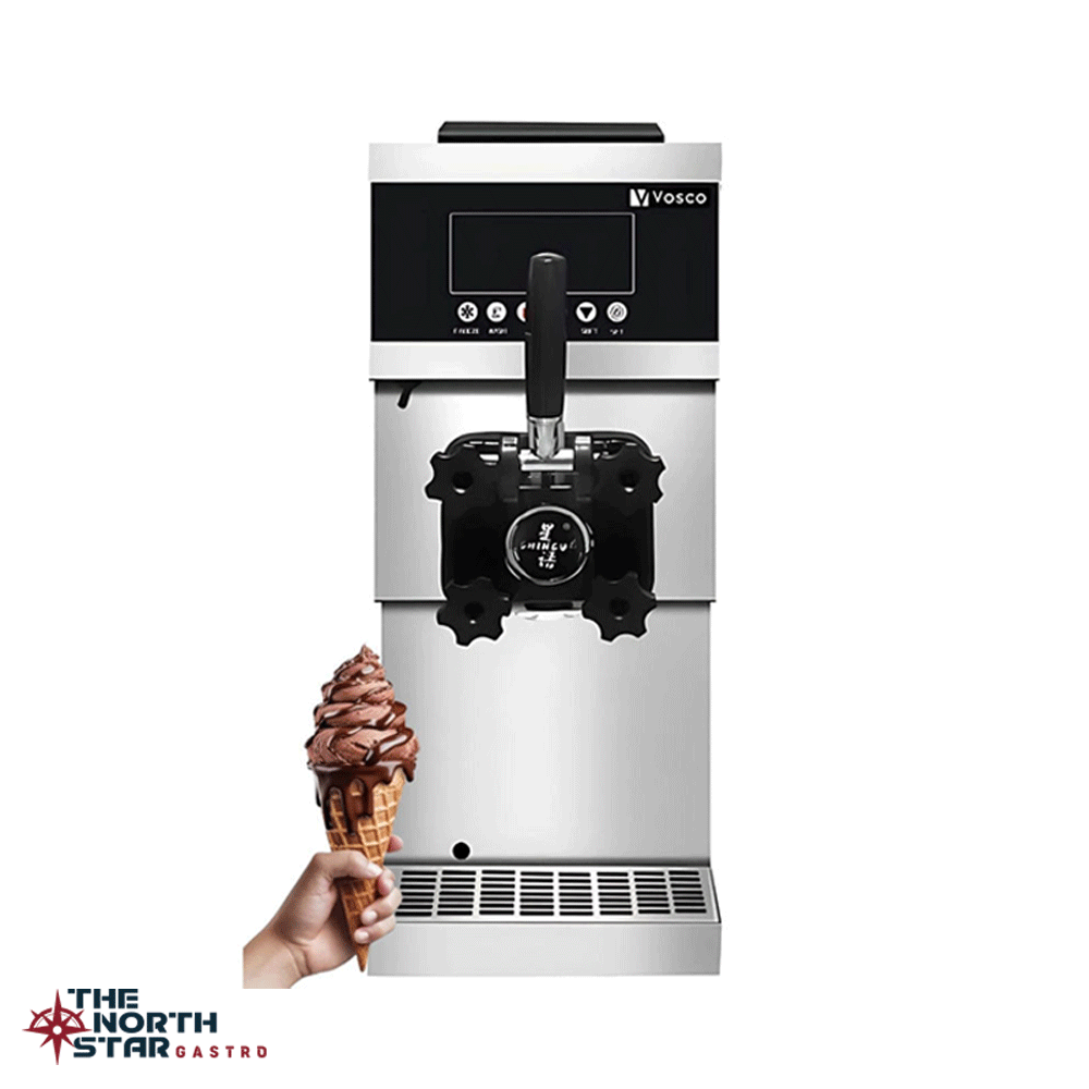 Vosco VXY-ZT960 Pro Silver Soft Tek Kollu Dondurma Makinesi, Set Üstü