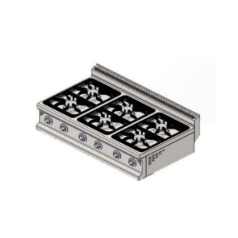 CSA 700 Seri 6 Gözlü Ocak Set Üstü Doğalgazlı 120x70 Cm