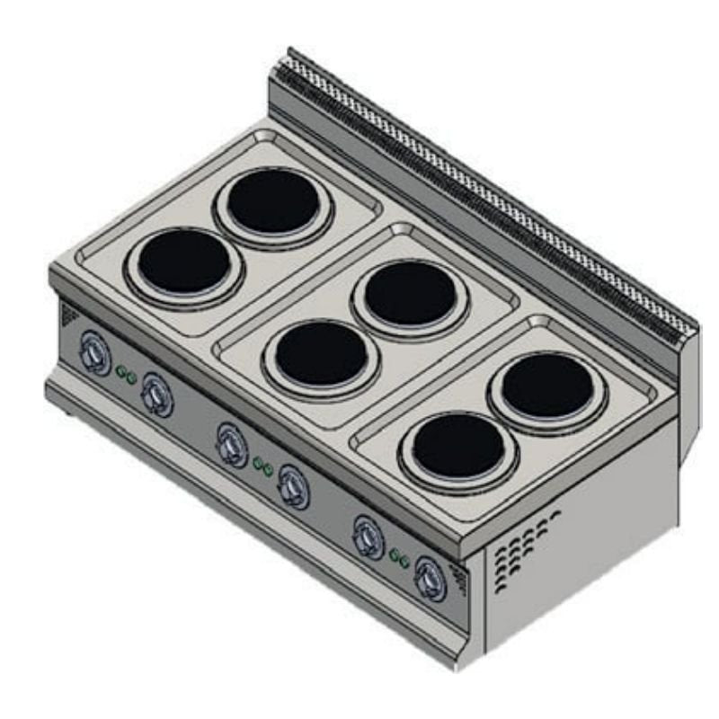 CSA 700 Seri 6 Yuvarlak Pleytli Ocak Set Üstü Elektrikli 120x70 Cm