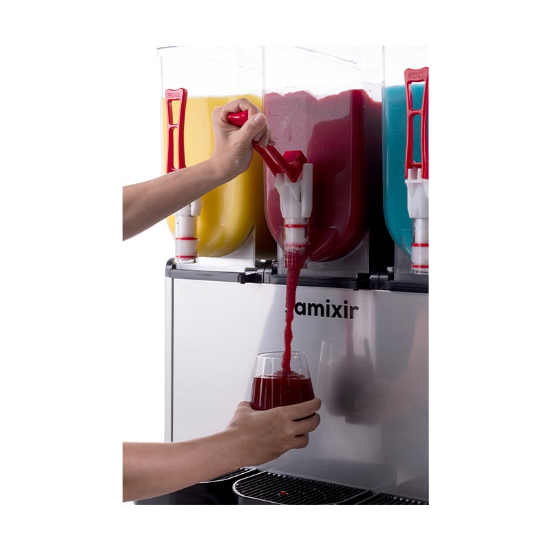 Samixir Slush36, Slush Triple Buzlu ve Soğuk İçecek Dispenseri, 12+12+12 lt, Inox