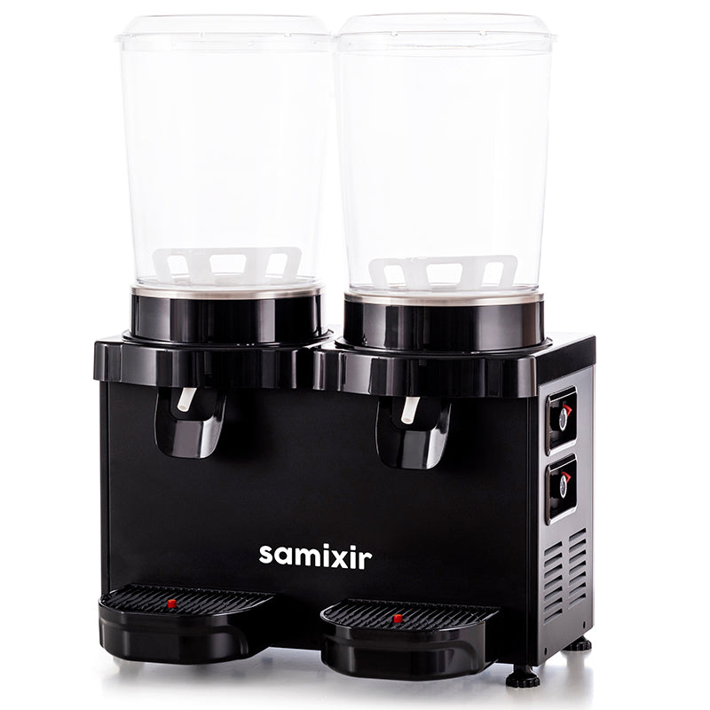Samixir MM20 Panoromik Twin Soğuk İçecek Dispenseri, 10+10 Lt, Çift Karıştırıcılı, Siyah