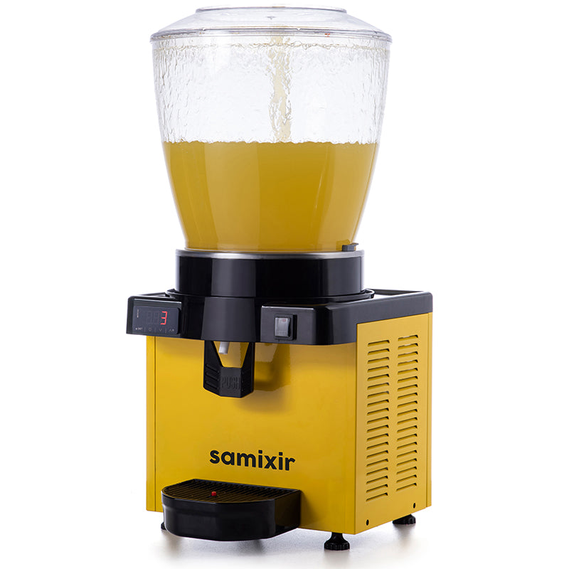 Samixir S22 Panoramik Soğuk İçecek Dispenseri, 22 Lt, Fıskiyeli, Sarı, Dijital