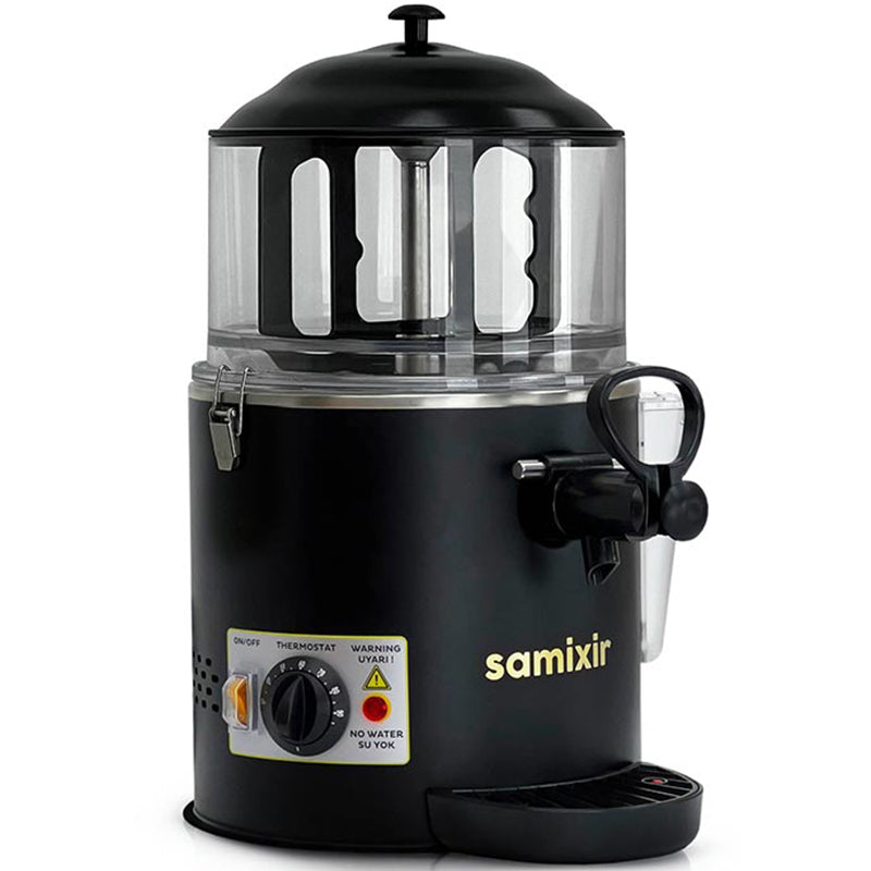 Samixir SC05 Panoramik Sıcak Çikolata ve Sahlep Makinesi, 5 Lt, Karıştırıcılı, Siyah