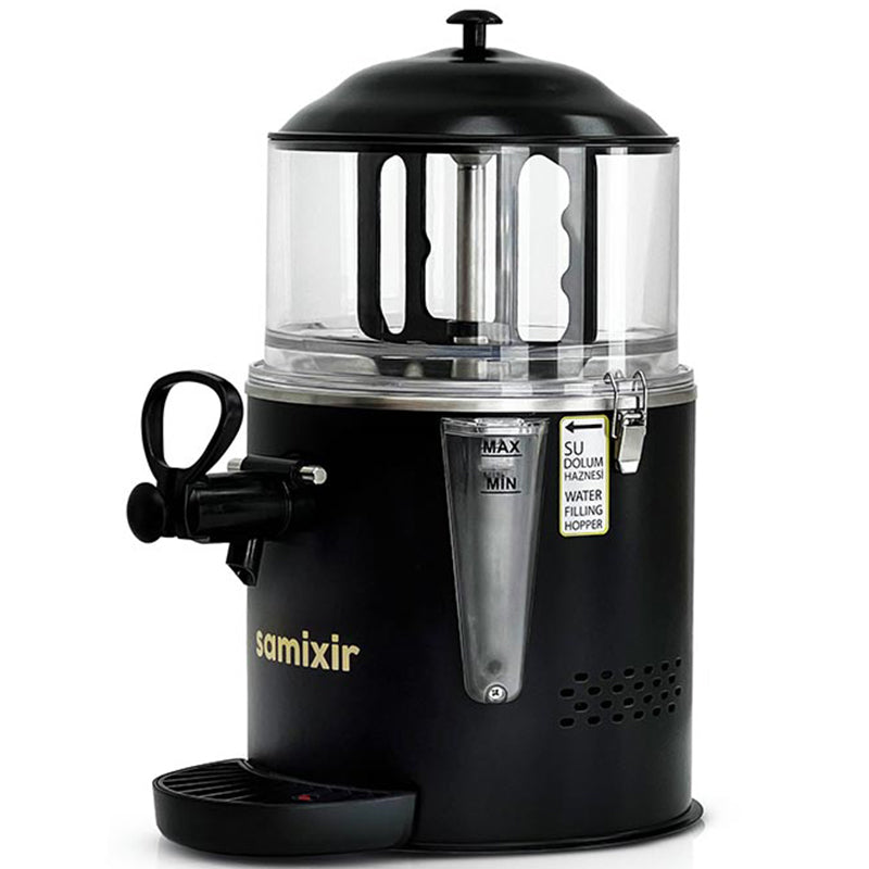 Samixir SC05 Panoramik Sıcak Çikolata ve Sahlep Makinesi, 5 Lt, Karıştırıcılı, Siyah