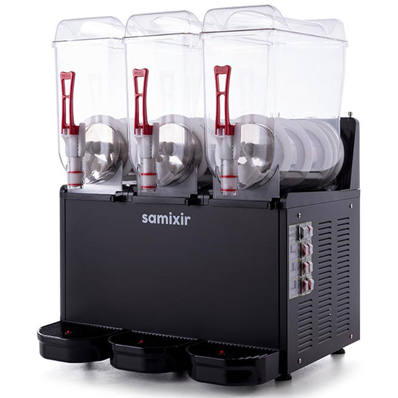 Samixir SLUSH36 Slush Triple Buzlu ve Soğuk İçecek Dispenseri, 12+12+12 Lt, Siyah
