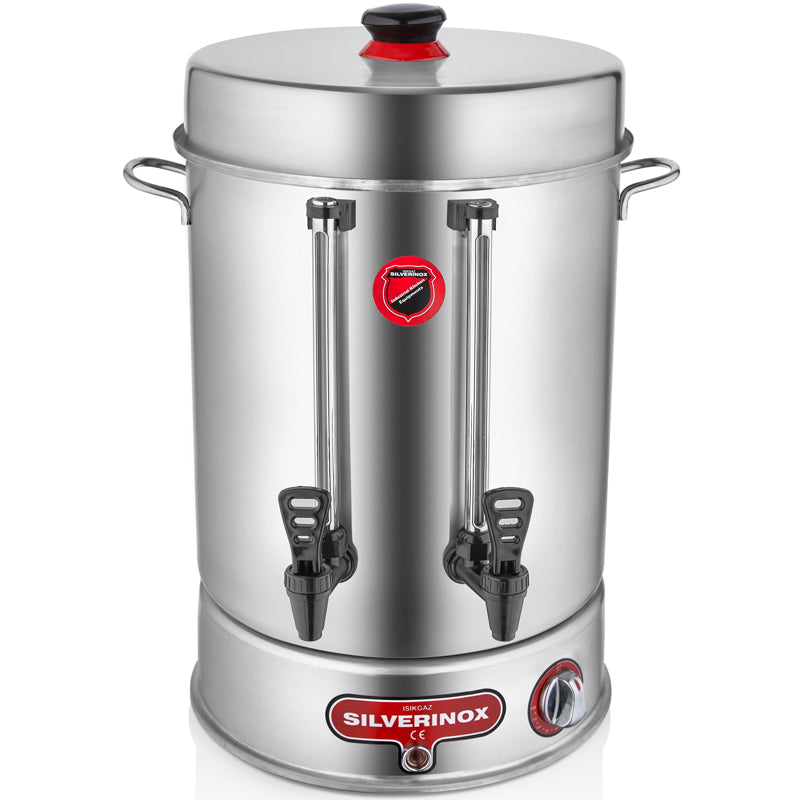 Silver Basmalı Musluklu Çay Makinesi, 60 Bardak Kapasiteli, 7 Litre