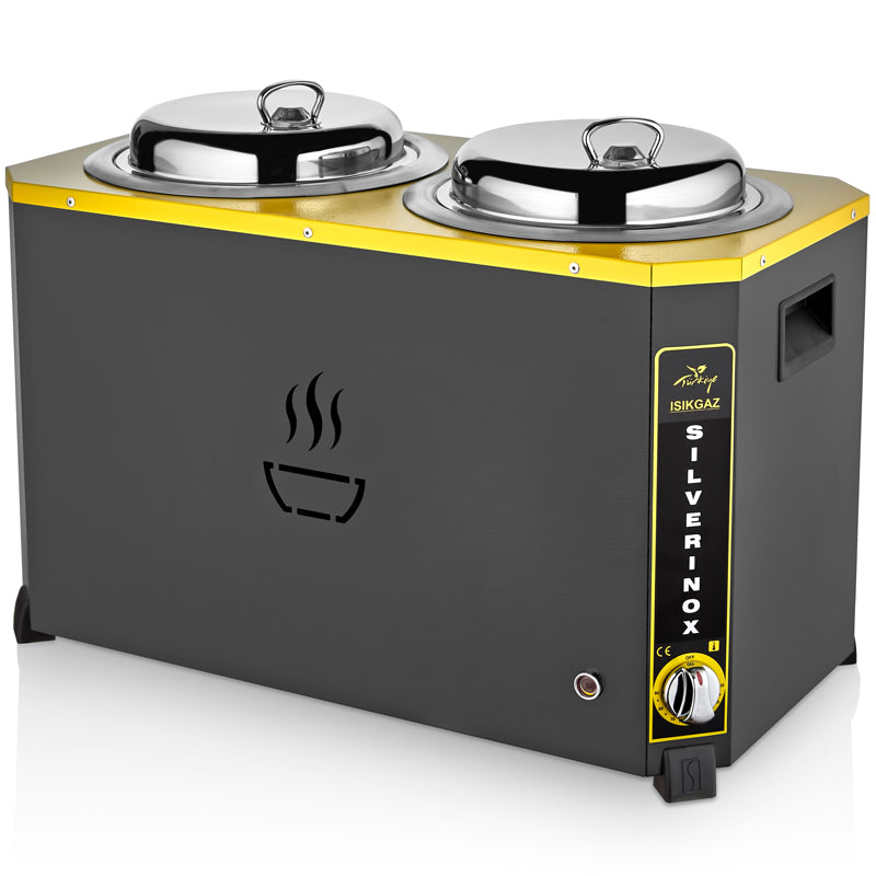 Silver Jumbo Çorba Kazanı, 9+9 Litre, Siyah