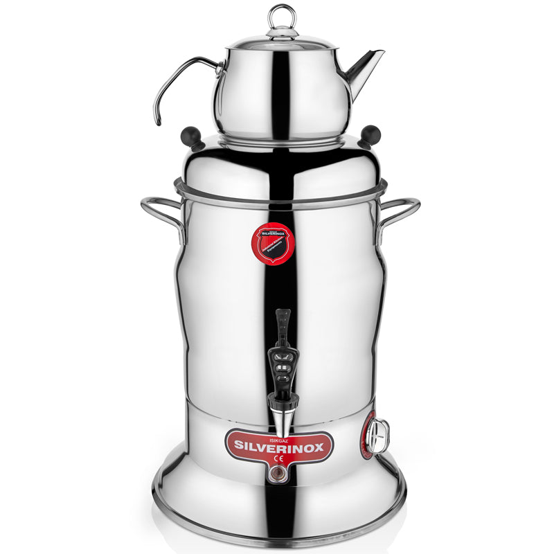 Silver Tek Demlikli Çay Semaveri, 10 Litre