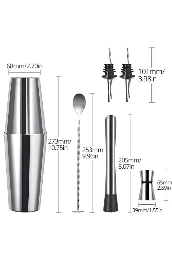 Vosco 6 Parça Avantajlı Kokteyl Set Boston Shaker (750ml) Stok Kodu (VSC-600B)