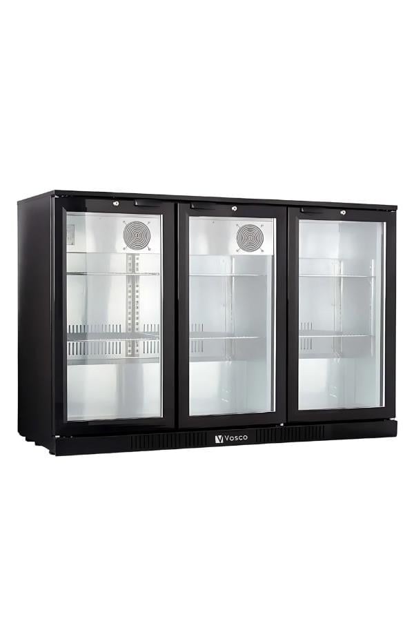 Vosco Bar Altı Şişe Soğutucusu Üç Kapak Siyah Stok Kodu(VBBC-350S)