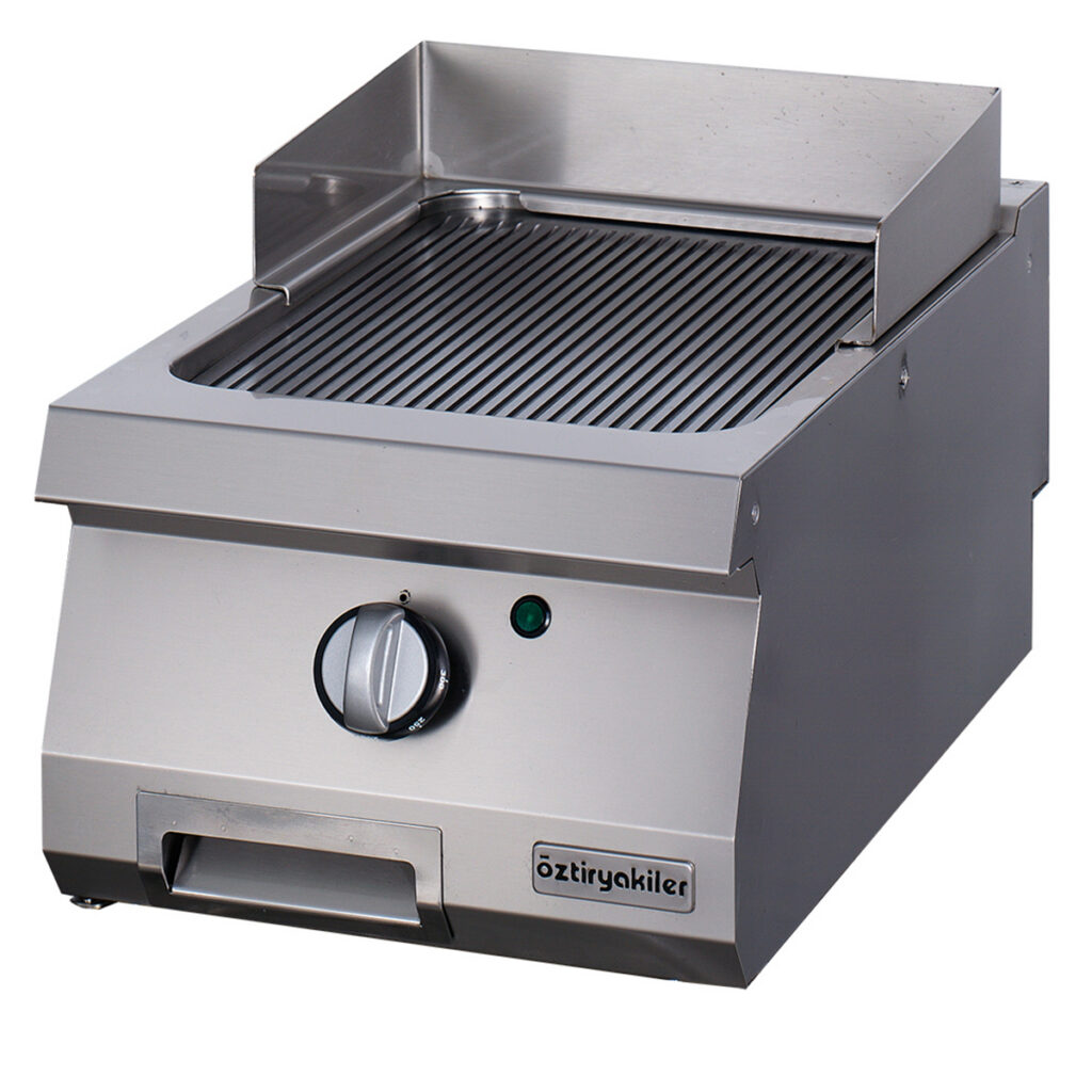 700 Seri Set Üstü Grill Plate Oluklu Elektrikli 40×70×30-Sert Krom Kaplı