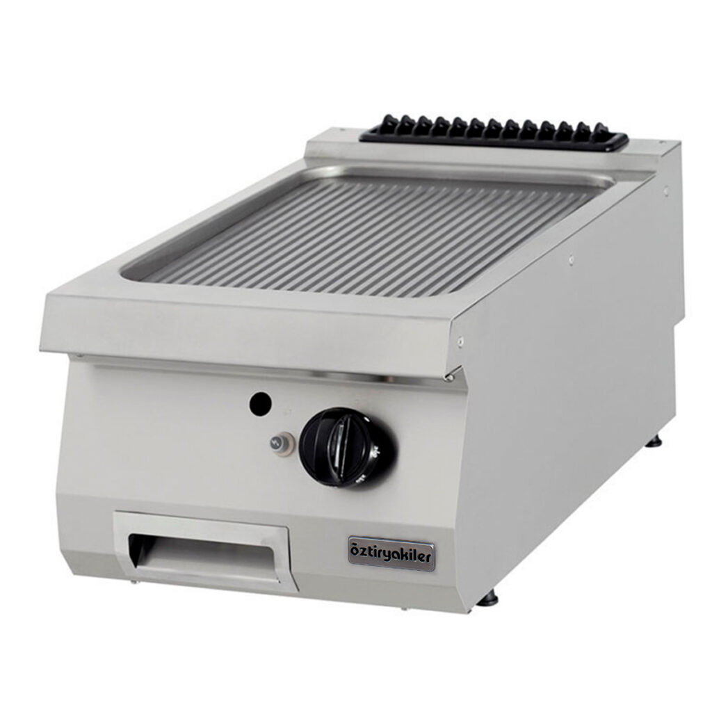 700 Seri Set Üstü Grill Plate Oluklu Gazlı 40×70×30-Sert Krom Kaplı