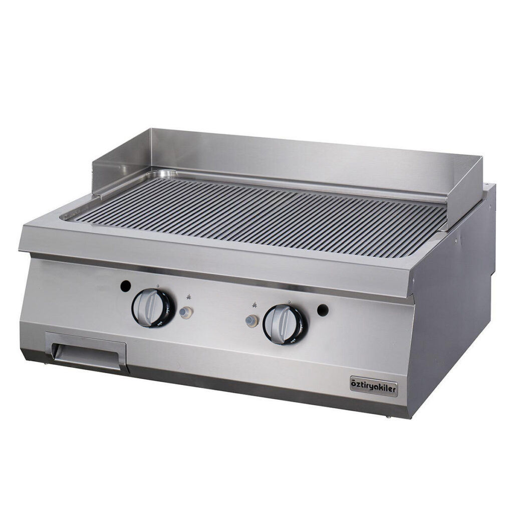 700 Seri Set Üstü Grill Plate Oluklu Gazlı 80×70×30