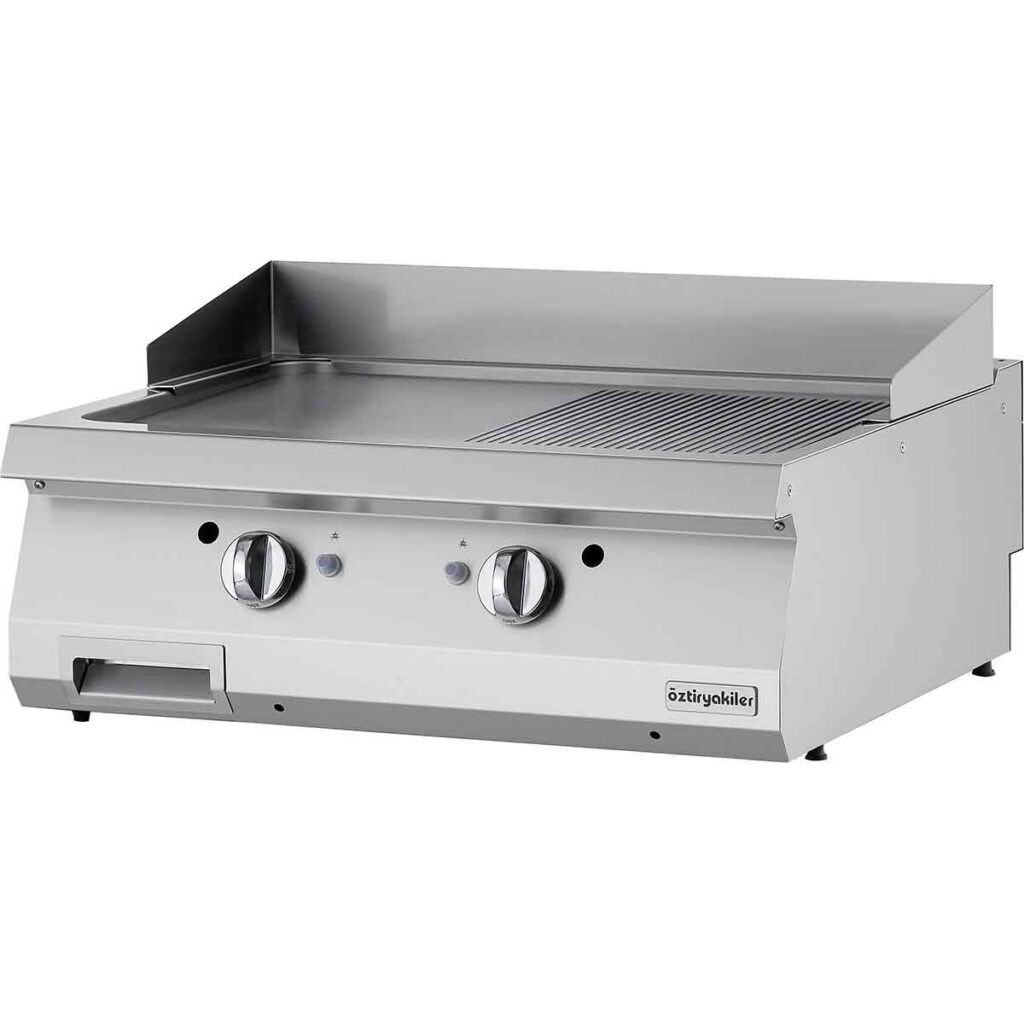 700 Seri Set Üstü Grill Plate Y.oluklu Gazlı 80×70×30