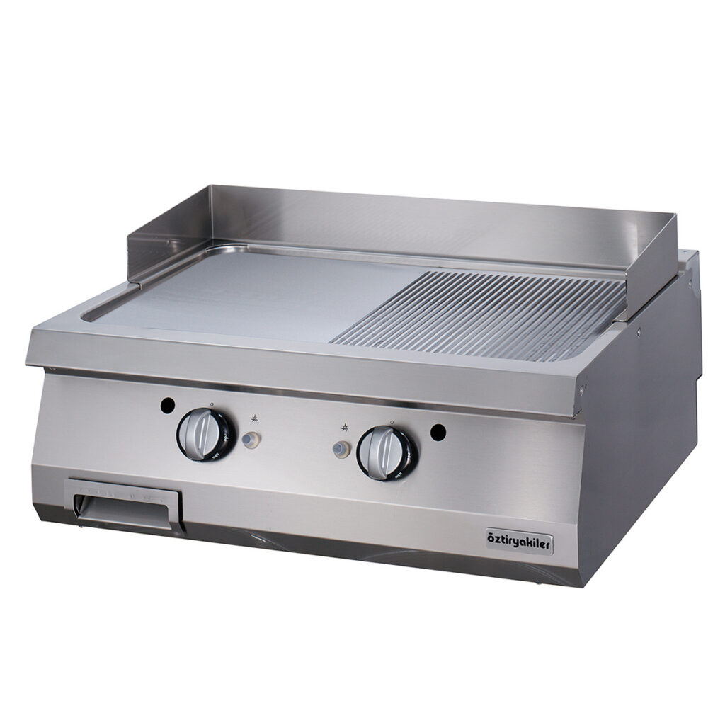 900 Seri Set Ustu Grill Plate Y.oluklu Gazlı 80×90×30-sert Krom Kaplı