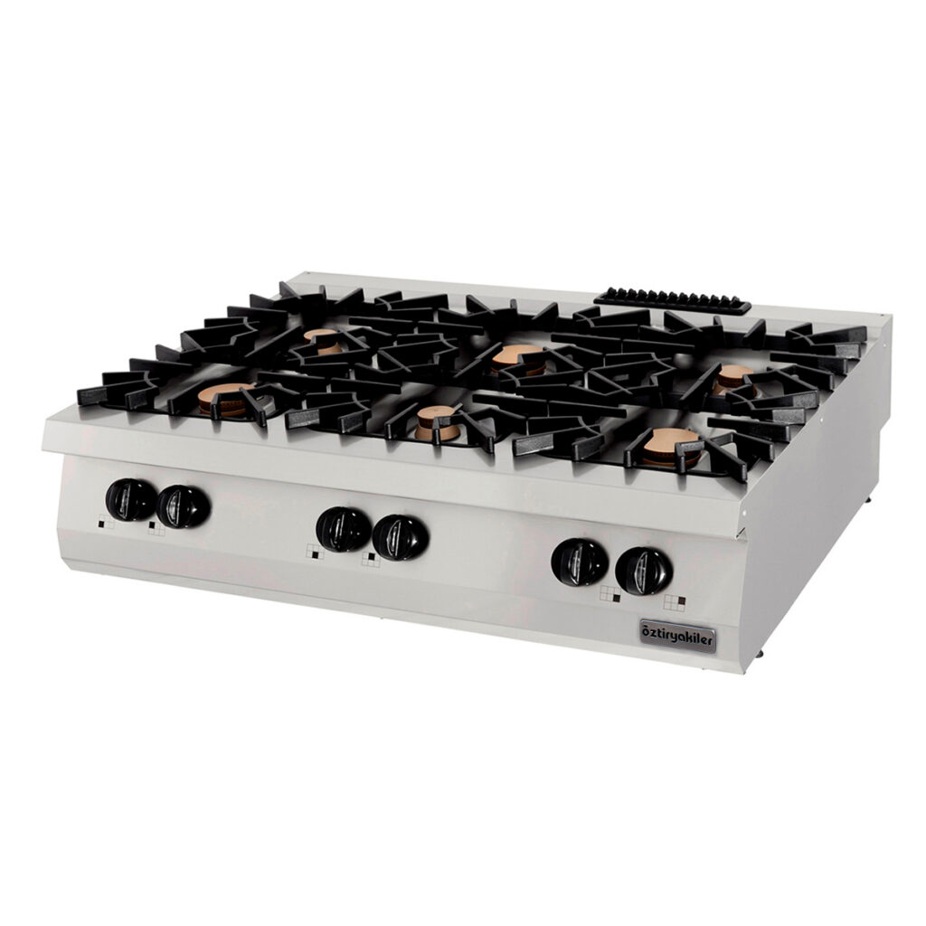 900 Seri Set Ustu Altılı Ocak Gazlı 120×90×30 (3x6+3x10=48 kW)