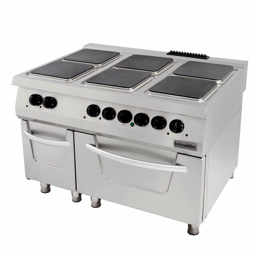 900 Seri Kuzine Fırınlı Elektrikli 6 Kare Plate 120×90×85