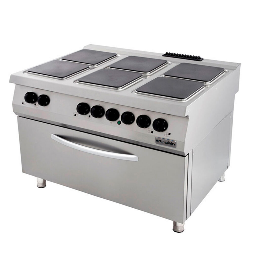900 Seri Kuzine Buyuk Fırınlı Elektrikli 6 Kare Plate 120×90×85