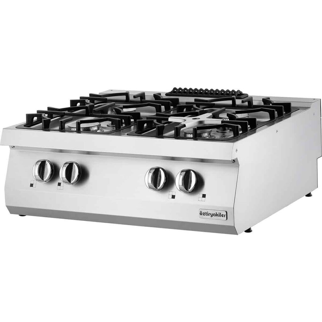 700 Seri Set Üstü Dörtlü Ocak Gazlı 80×70×30 (L)-4×6 kW