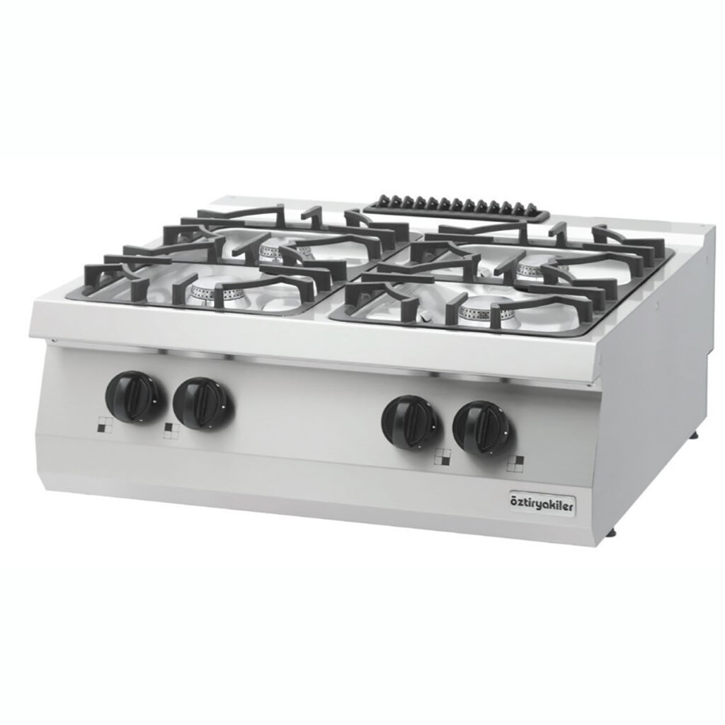 700 Seri Set Üstü Dörtlü Ocak Gazlı 80×70×30 (Lp)-2×6kw+2×7,5kw