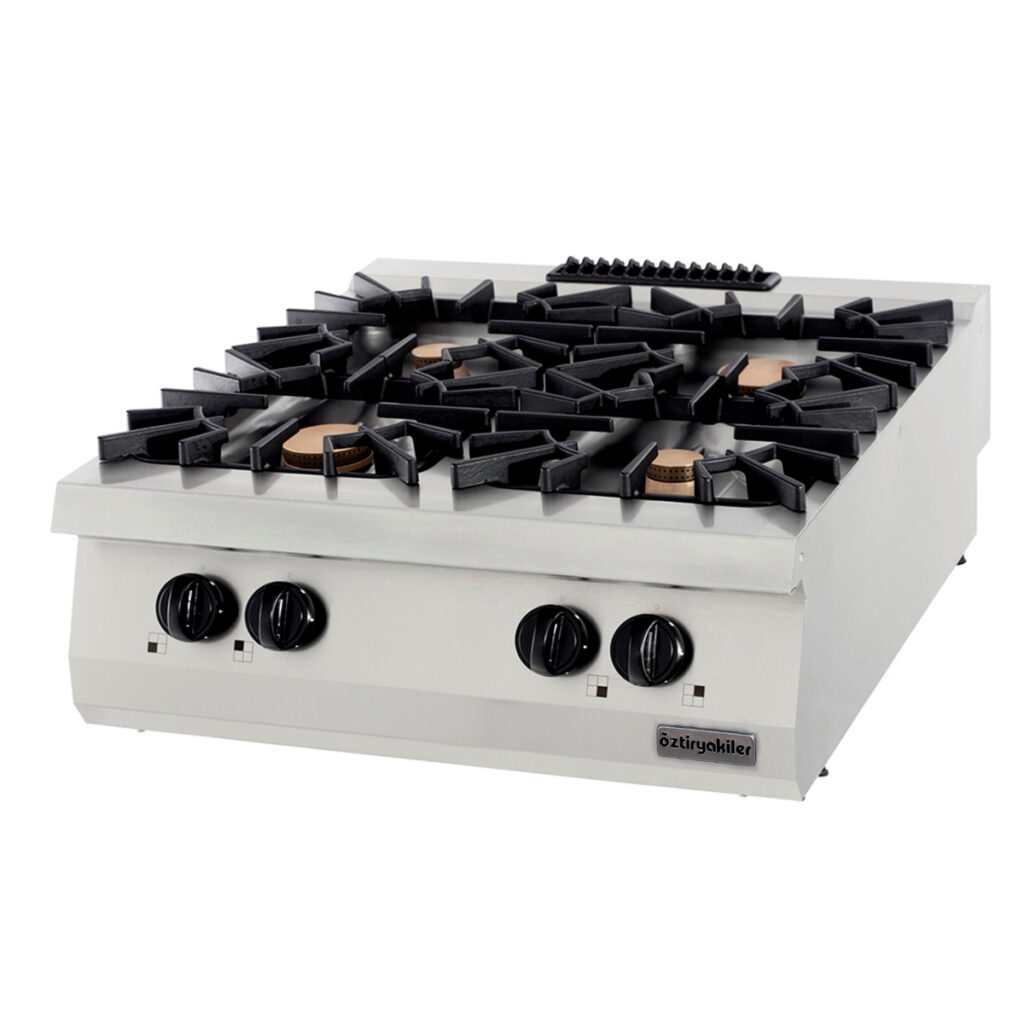 900 Seri Set Ustu Dortlu Ocak Gazlı 80×90×30 (4x10=40 kW)
