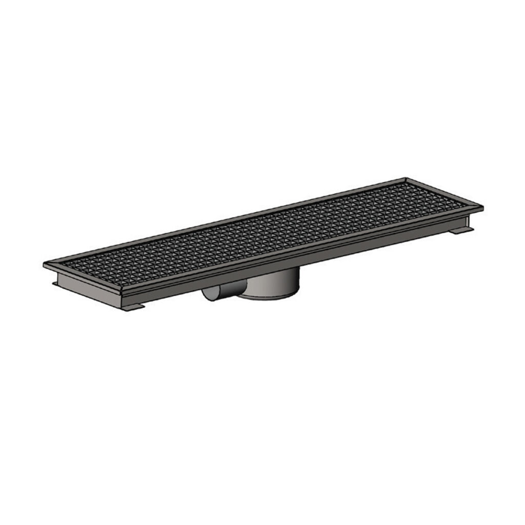 YER IZGARASI TAVALI ORTADAN SIFONLU -ONDEN CIKISLI Q 100 PVC 290*290