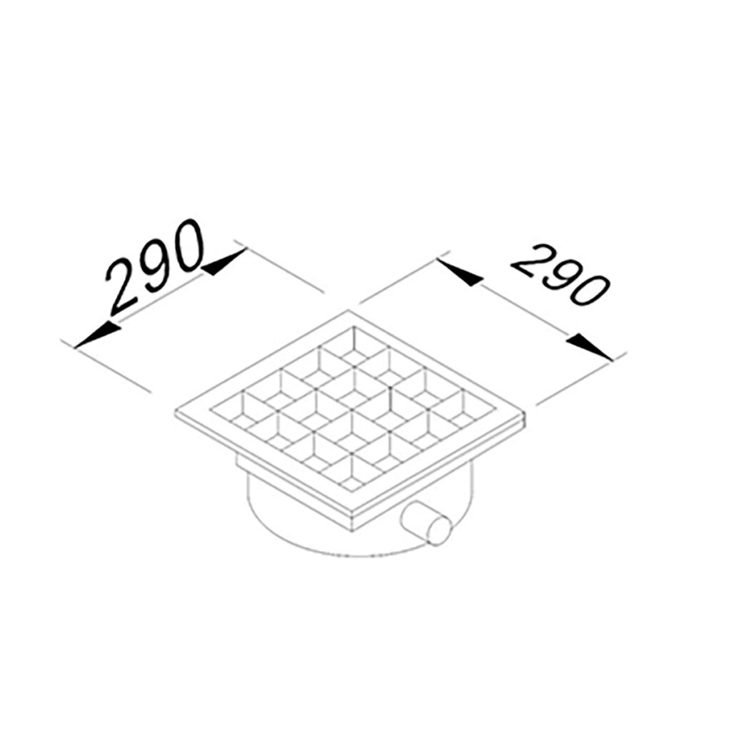 YER IZGARASI TAVALI ORTADAN SIFONLU SAGDAN CIKISLI Q 70 PVC 290*290
