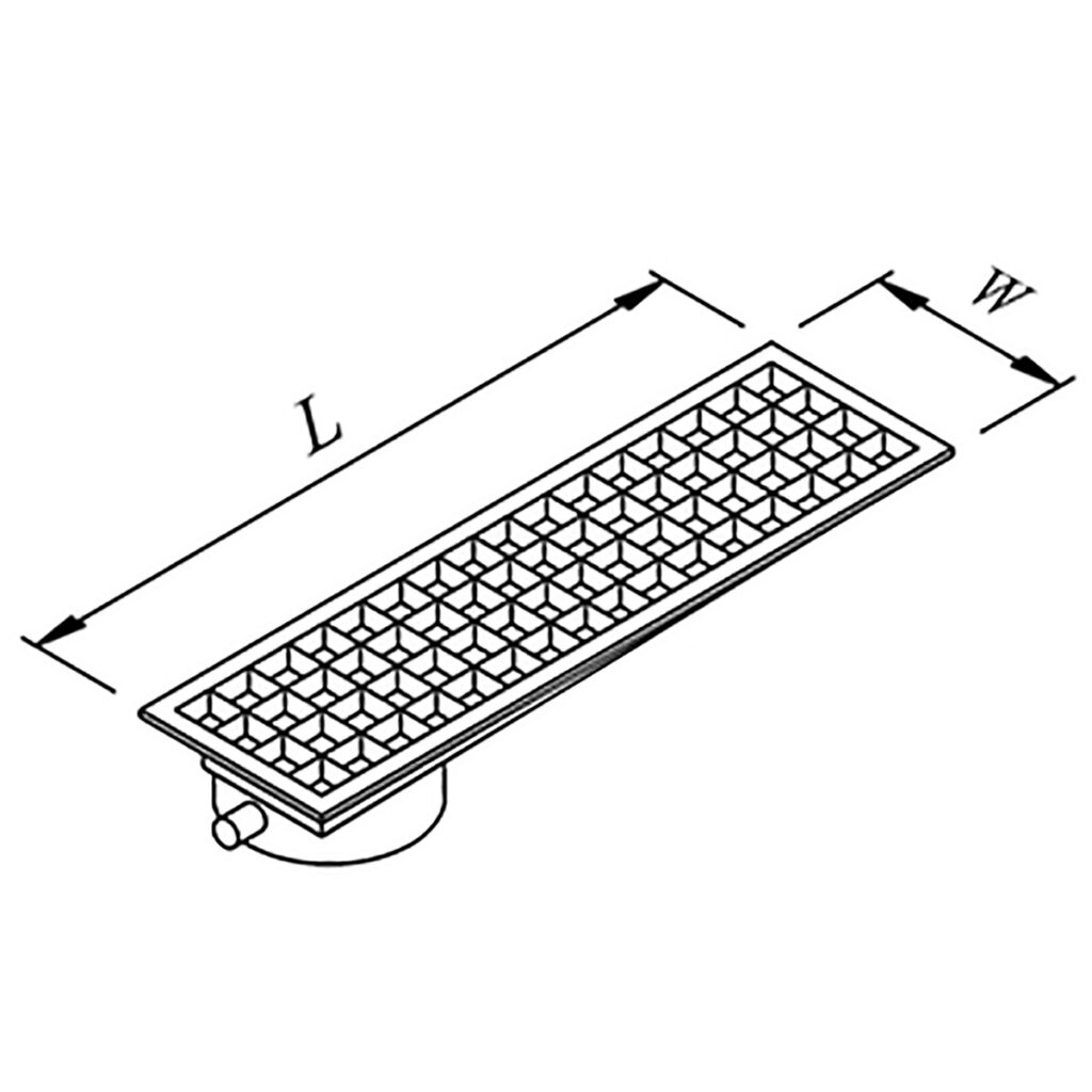 YER IZGARASI TAVALI KENARDAN SIFONLU SAGDAN CIKISLI Q50 PVC 490*290